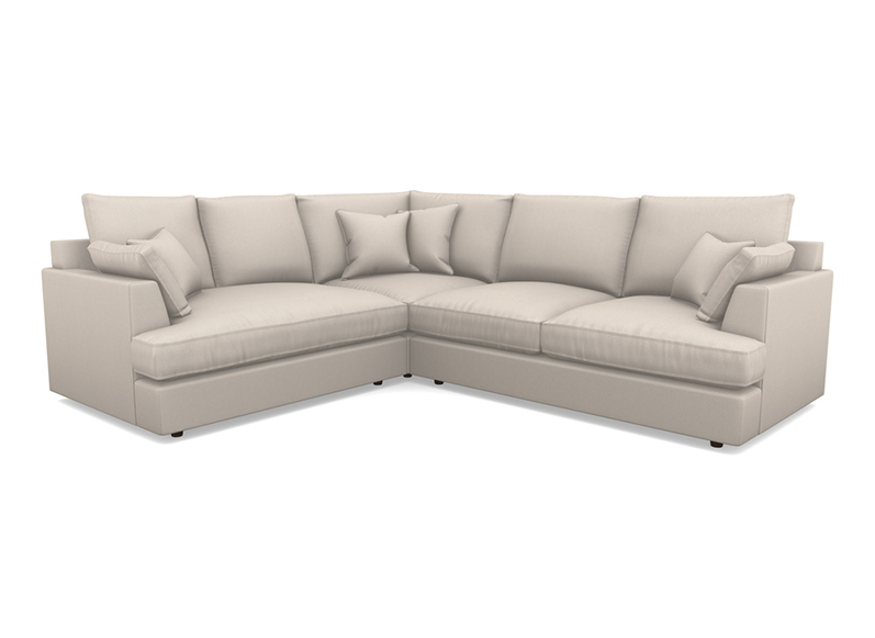 1 Slingsby Medium Fitted Cover Corner Sofa RHF in Two Tone Plain Biscuit